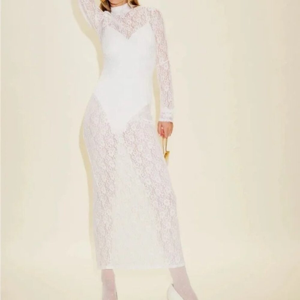 Reformation White Lace Maxi Dress